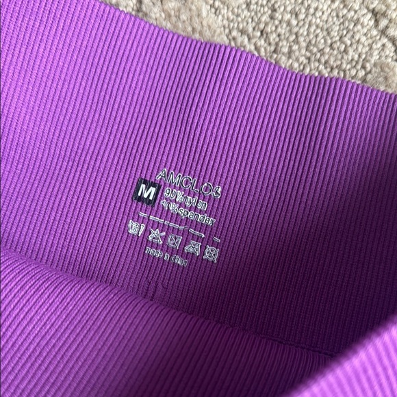 Purple Women's Ribbed Shorts - Picture 6 of 7